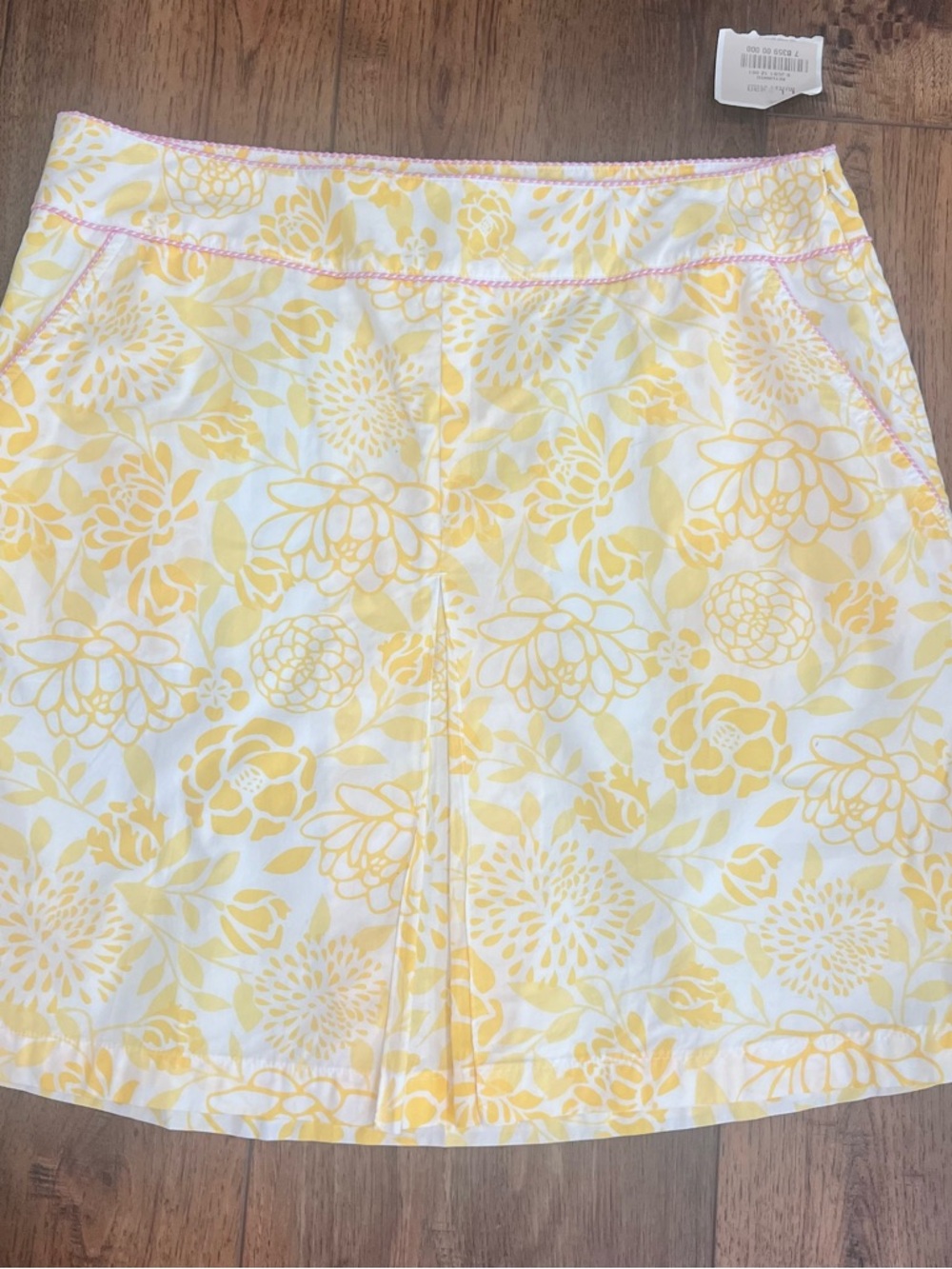 L.L. Bean Yellow and White Floral Skirt